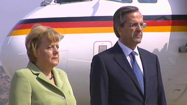 Merkel visita Grecia en medio de un fuerte dispositivo de seguridad