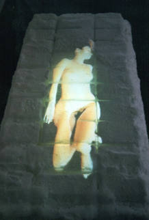 Sanja Ivekovic con su videoescultura Frozen Images (1992),
