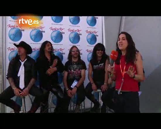 Con M&auml;go de Oz en el 'backstage' de Rock in Rio