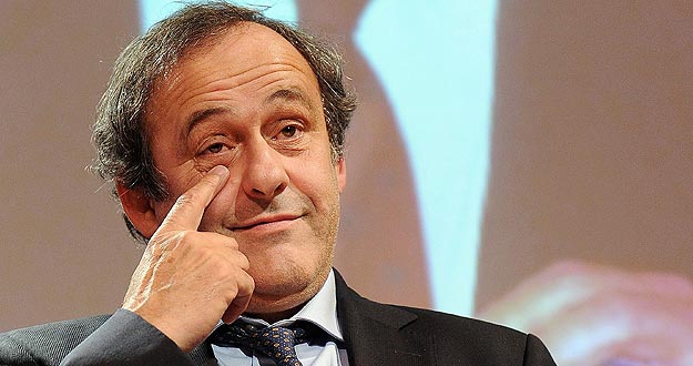 El presidente de la UEFA, Michel Platini, durante la ceremonia de entrega del premio internacional "Il bello del Calcio".