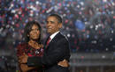Michelle Obama acompa&ntilde;&oacute; a su marido en su gran noche