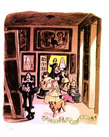 La versi&oacute;n de Mingote de las famosas 'Meninas' velazque&ntilde;as. Para Mingote, la ausencia de inspiraci&oacute;n del maestro sevillano origin&oacute; uno de los cuadros m&aacute;s inspirados de la historia.