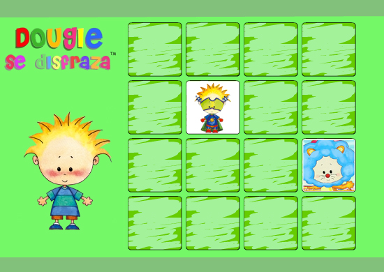 Imagen del  juego de Dougie Se Disfraza titulado Empareja las fichas