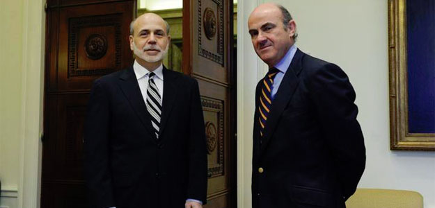El ministro español de Economía y Competitividad, Luis de Guindos, se reúne con el presidente de la Reserva Federal, Ben Bernanke El ministro español de Economía y Competitividad, Luis de Guindos, se reúne con el presidente de la Reserva Federal, Ben Bernanke