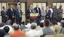 El ministro de Petr&oacute;leo y Finanzas del Consejo Nacional de Transici&oacute;n (CNT) Ali Al Tarhuni, ofrece una rueda de prensa en Tr&iacute;poli, Libia