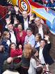 El candidato del PP a la Presidencia del Gobierno, Mariano Rajoy (i), junto a la alcaldesa de Valencia, Rita Barber&aacute; (2-i); el presidente de la Generalitat, Alberto Fabra (detr&aacute;s-c); Federico Trillo (3-i) y el portavoz, Esteban Gonzalez Pons (detr&aacute;s-