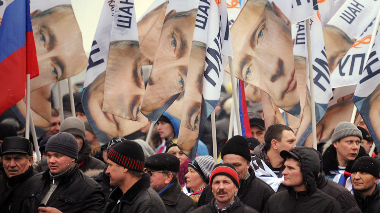 Multitudinario mitin  de Vladimir Putin en Moscu ante 130.000 personas
