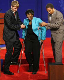 La moderadora del debate de VP, Gwen Ifill La moderadora del debate de VP, Gwen Ifill