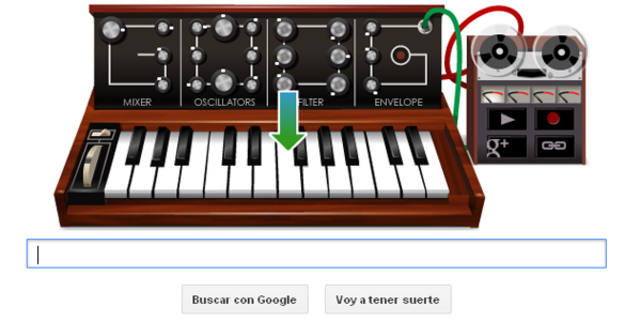 El buscador rinde homenaje a Robert Moog con su famoso sintetizador