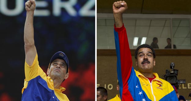 Henrique Capriles (izquierda) y Nicolás Maduro (Derecha) aspiran a la presidencia de Venezuela