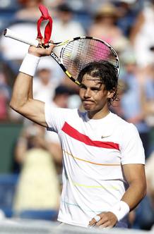 Nadal celebra su victoria ante Ancic en Indian Wells