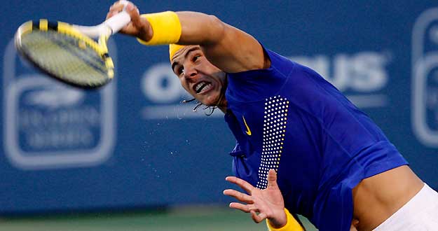 Nadal durante el partido contra Mathieu