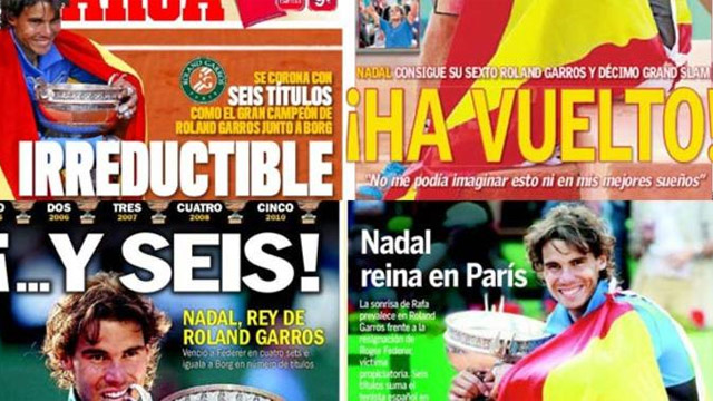 La prensa se deshace en elogios con Nadal