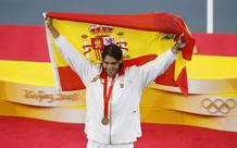 Nadal tras convertirse en campe&oacute;n ol&iacute;mpico.