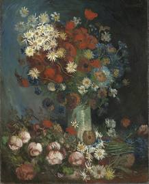 Naturaleza muerta floral con amapolas y rosas de Van Gogh