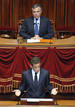 Sarkozy al comienzo de su discurso ante senadores y diputados en el Palacio de Versalles