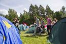 Norways Foreign Minister Jonas Gahr Stoere walks during his visit to a youth summer camp in Utoeya island