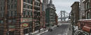 Vista invernal del Manhattan Bridge