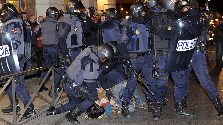Nueve detenidos en Madrid tras una protesta contra la reforma laboral