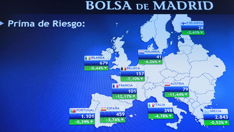 La prima de riesgo espa&ntilde;ola marca su segundo m&aacute;ximo en un mes