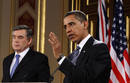 Obama y Brown, durante la rueda de prensa