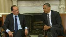 Ir al Video&nbsp;Obama y Hollande destacan la importancia de la zona euro