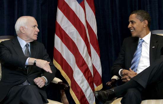 Obama y McCain se re&uacute;nen por primera vez