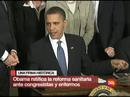 Ir al Video&nbsp;Obama ratifica la reforma sanitaria en la sala Este de la Casa Blanca