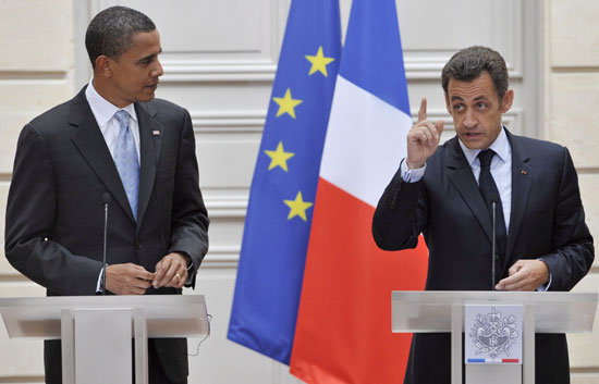 Obama se re�ne con Sarkozy