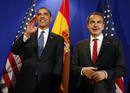 U.S. President Obama meets with Spains PM Zapatero at the E.U. Summit in Prague