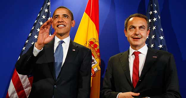 U.S. President Obama meets with Spain's PM Zapatero at the E.U. Summit in Prague U.S. President Obama meets with Spain's PM Zapatero at the E.U. Summit in Prague