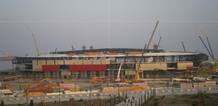 Obras de construcci&oacute;n del Baku Crystal Hall.