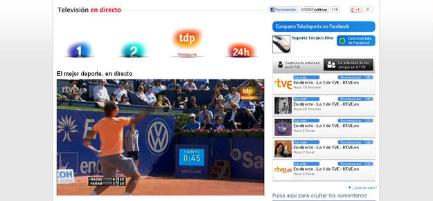 El sistema permite ver la actividad que sus amigos de la red social han realizado en la web de RTVE.es El sistema permite ver la actividad que sus amigos de la red social han realizado en la web de RTVE.es