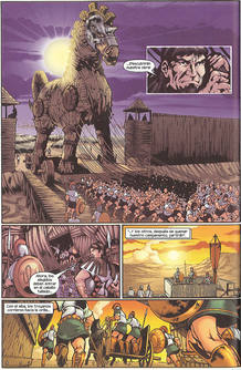 P&aacute;gina de 'La guerra de Troya', de Roy Thomas y Miguel Sep&uacute;lveda