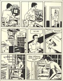 La página modelo de la que surgen los '99 ejercicios de estilo' de Matt Madden La página modelo de la que surgen los '99 ejercicios de estilo' de Matt Madden