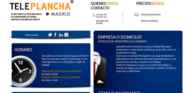 La p&aacute;gina web de Teleplancha