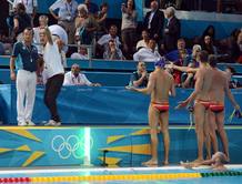 Partido de waterpolo entre España y Croacia con la polémica por un gol 'fantasma' y las protestas del seleccionador Rafael Aguilar Morillo al colegiado esloveno Boris Margeta. Partido de waterpolo entre España y Croacia con la polémica por un gol 'fantasma' y las protestas del seleccionador Rafael Aguilar Morillo al colegiado esloveno Boris Margeta.