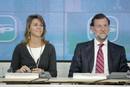 Rajoy preside el Comit&eacute; Ejecutivo Nacional del PP junto a su n&uacute;mero dos, la secretaria general del partido, Mar&iacute;a Dolores de Cospedal.