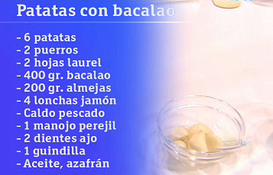 Saber cocinar - Patatas con bacalao a la vasca 