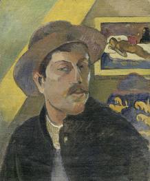 Paul Gauguin, "Autoretrato con Manao tu papau" (1893) &copy; RMN (Mus&eacute;e d'Orsay) / Herv&eacute; Lewandowski &copy; Paris Mus&eacute;e d'Orsay. &Oacute;leo sobre lienzo. 460 x 380 mm.