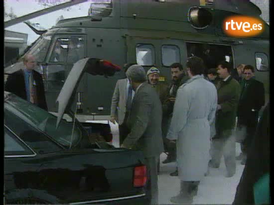 El encuentro Peres-Arafat en el Foro de Davos de 1994