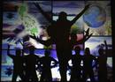 Performers use their shadows as they form different environmental themes during celebration of Earth Hour in Manilas Makati financial district