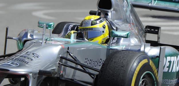 El piloto alem&aacute;n Nico Rosberg, durante la sesi&oacute;n de entrenamientos en M&oacute;naco