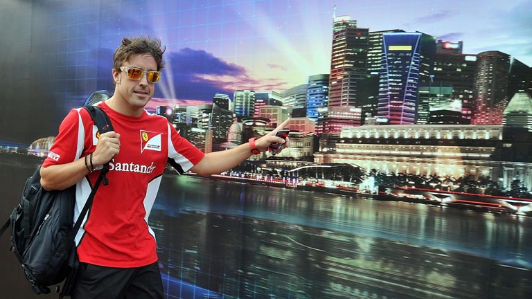 Los pilotos de F&oacute;rmula 1 se aclimatan en Singapur
