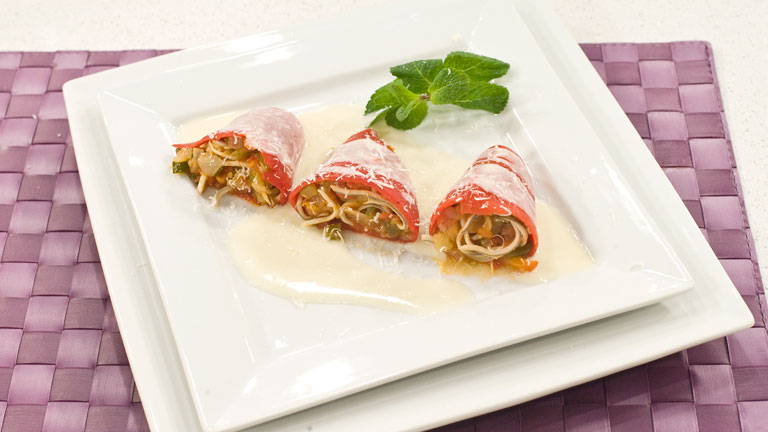 Saber cocinar - Piquillos rellenos de pisto y gulas 