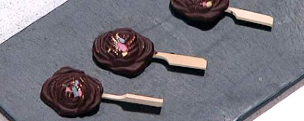 Piruletas de chocolate