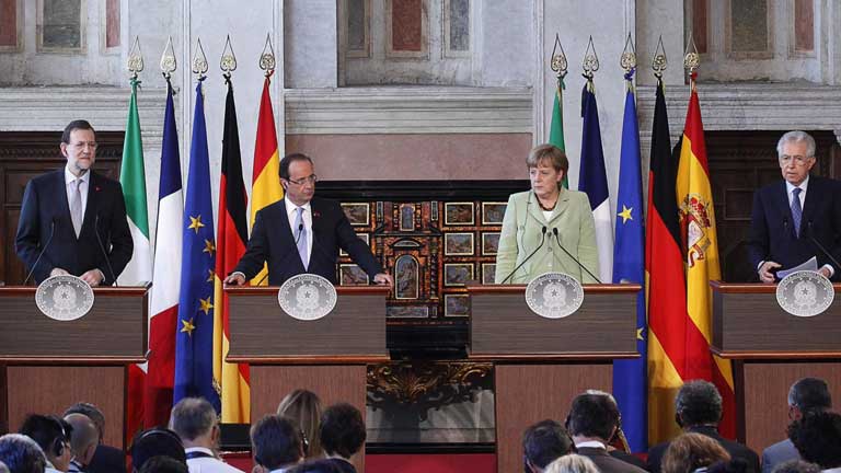 Alemania, Francia, Italia y Espa&ntilde;a acuerdan un plan de crecimiento