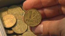 Plano detalle de una peseta antigua