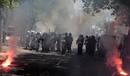 Polic&iacute;a Antidisturbios en la marcha minera