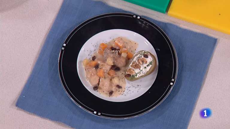 Cocina con Sergio - Pollo al cava con peras rellenas